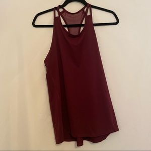 Maroon Mesh Racerback Tank Top